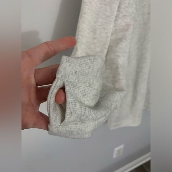 Athleta Coaster Luxe Sweatshirt Dress Long Sleeve Pockets Heather Gray Fog L - Picture 7 of 15